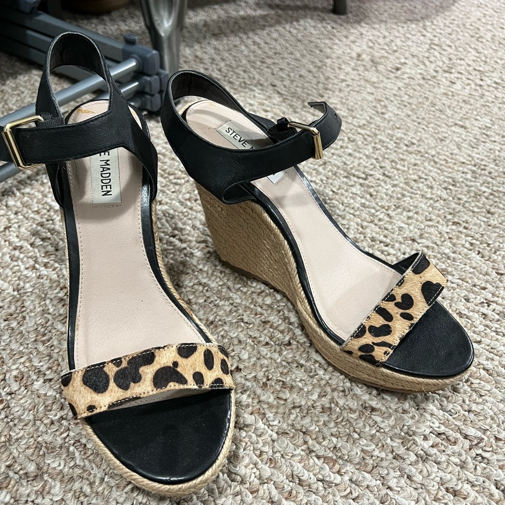 Steve Madden Leopard Espadrille Wedge